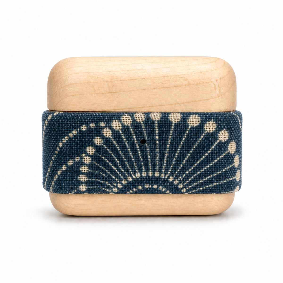 Hand-Finished Natural Wood & Indigo Textile AirPods Case